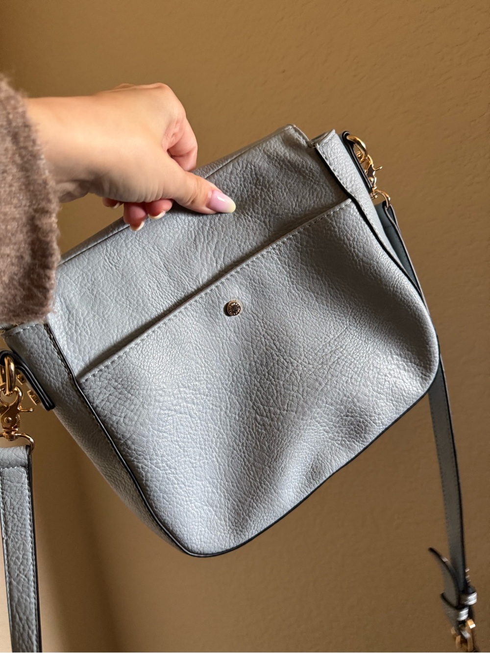 Poppy & Peonies Mini Downtown Crossbody Shoulder Bag Light Blue - Picture 3 of 6